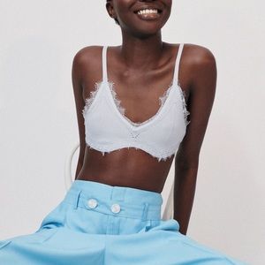 Zara Combination Knit Blue Top S